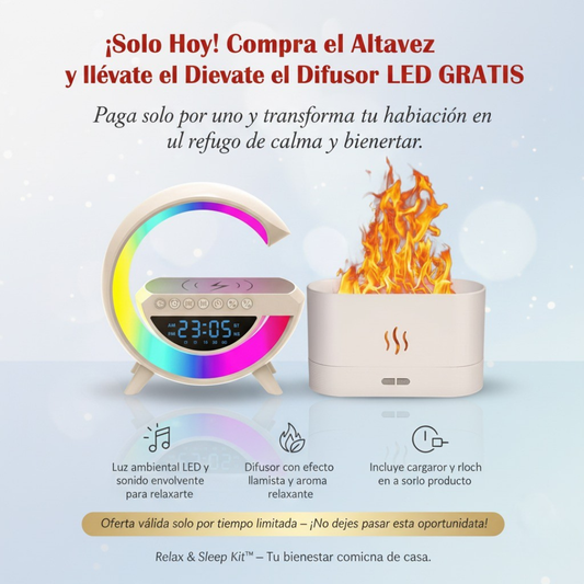 Relax & Sleep Kit™ – Combo de Sonido y Difusor de Aromas LED
